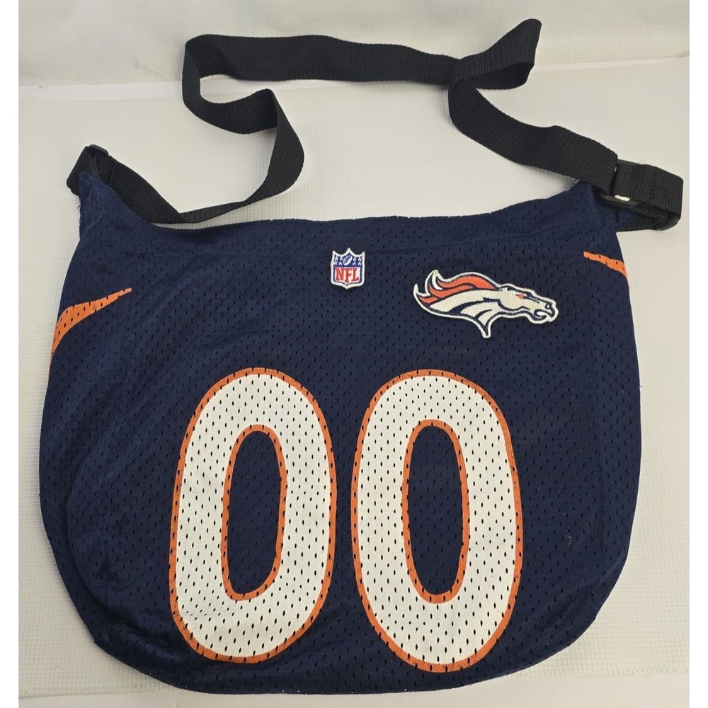 NFL Denver Broncos #00 Blue Jersey Cross Body Adjustable Bag Tote Unisex 13.5" - Picture 2 of 11